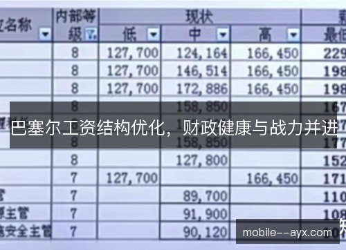 巴塞尔工资结构优化,财政健康与战力并进 巴塞尔工资结构优化,财政健康与战力并进